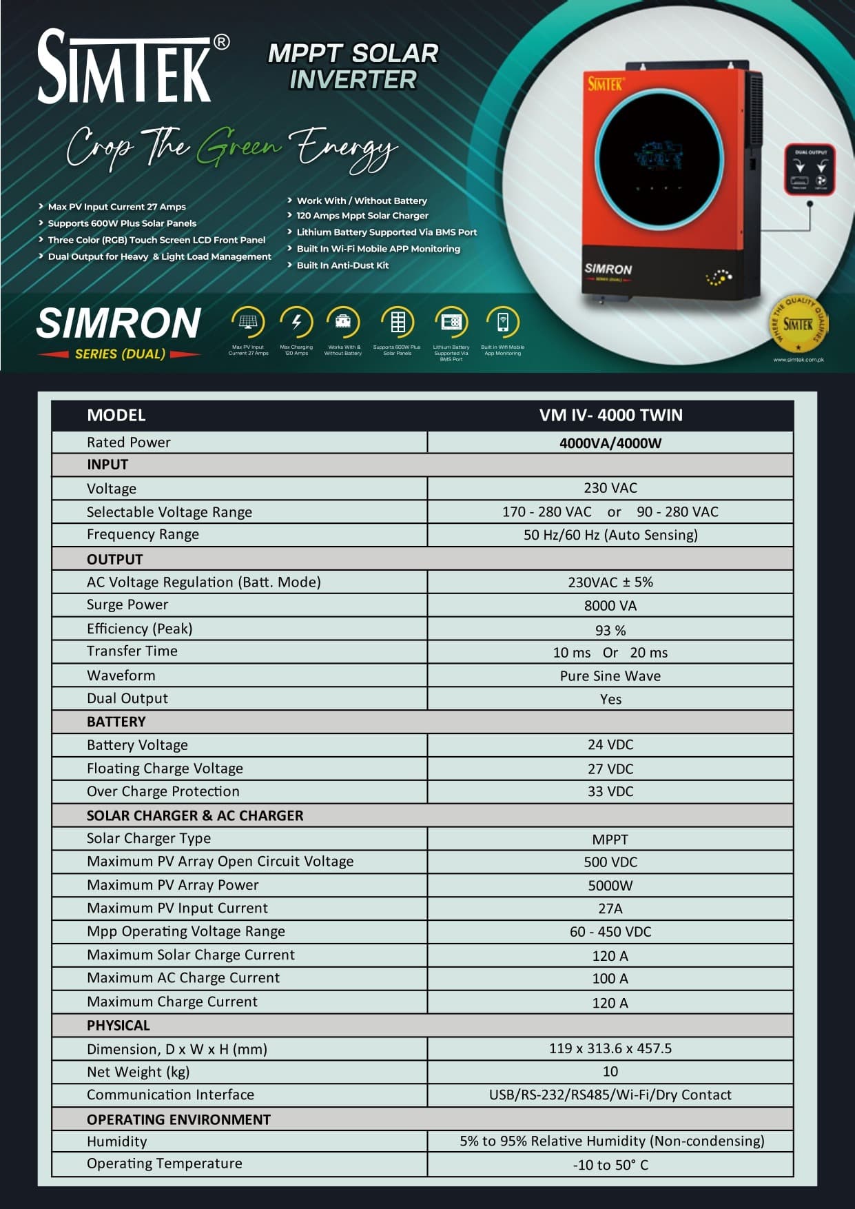 Simron Series Dual 4kW