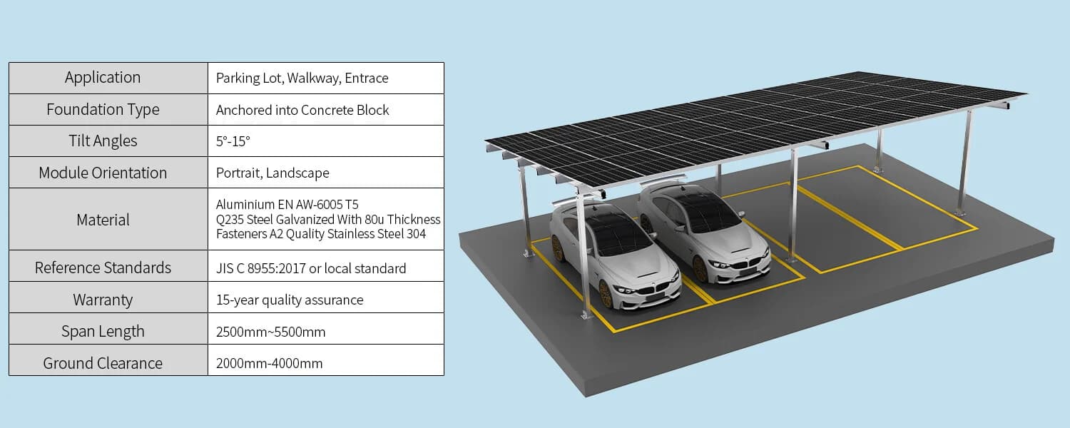 Solar Carport Ground Double-Pile
