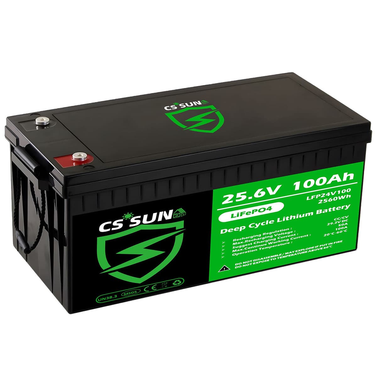 CSSUN LFP24V100 LiFePo4 Battery 24V 100Ah