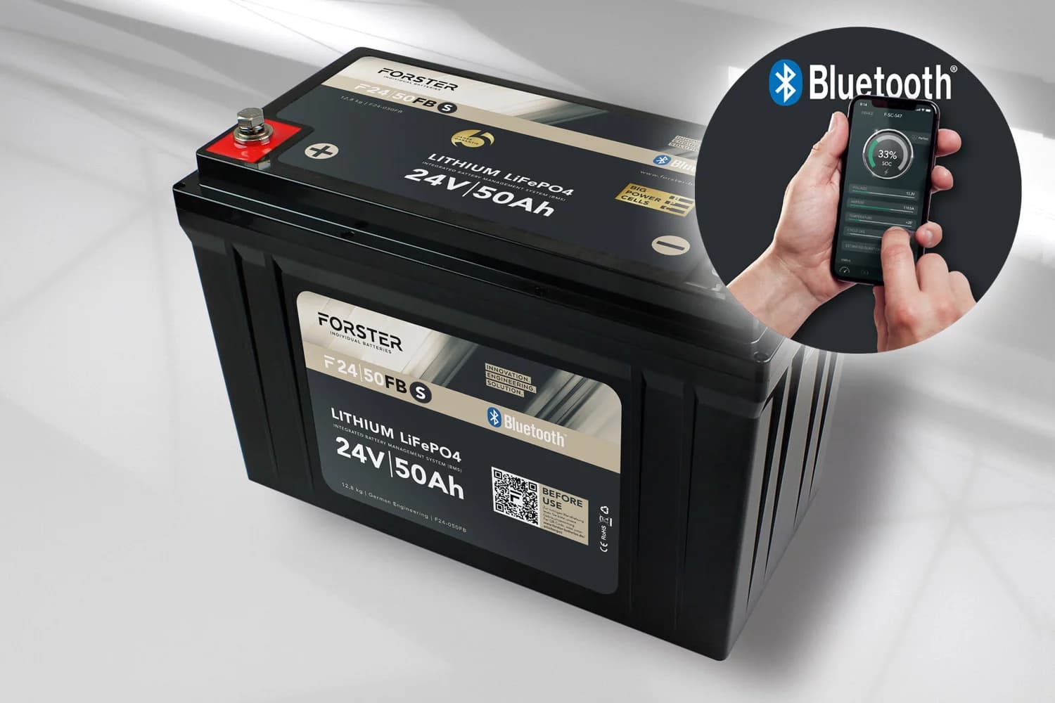 25.6V Lithium 50Ah LiFePO4 Standard Battery