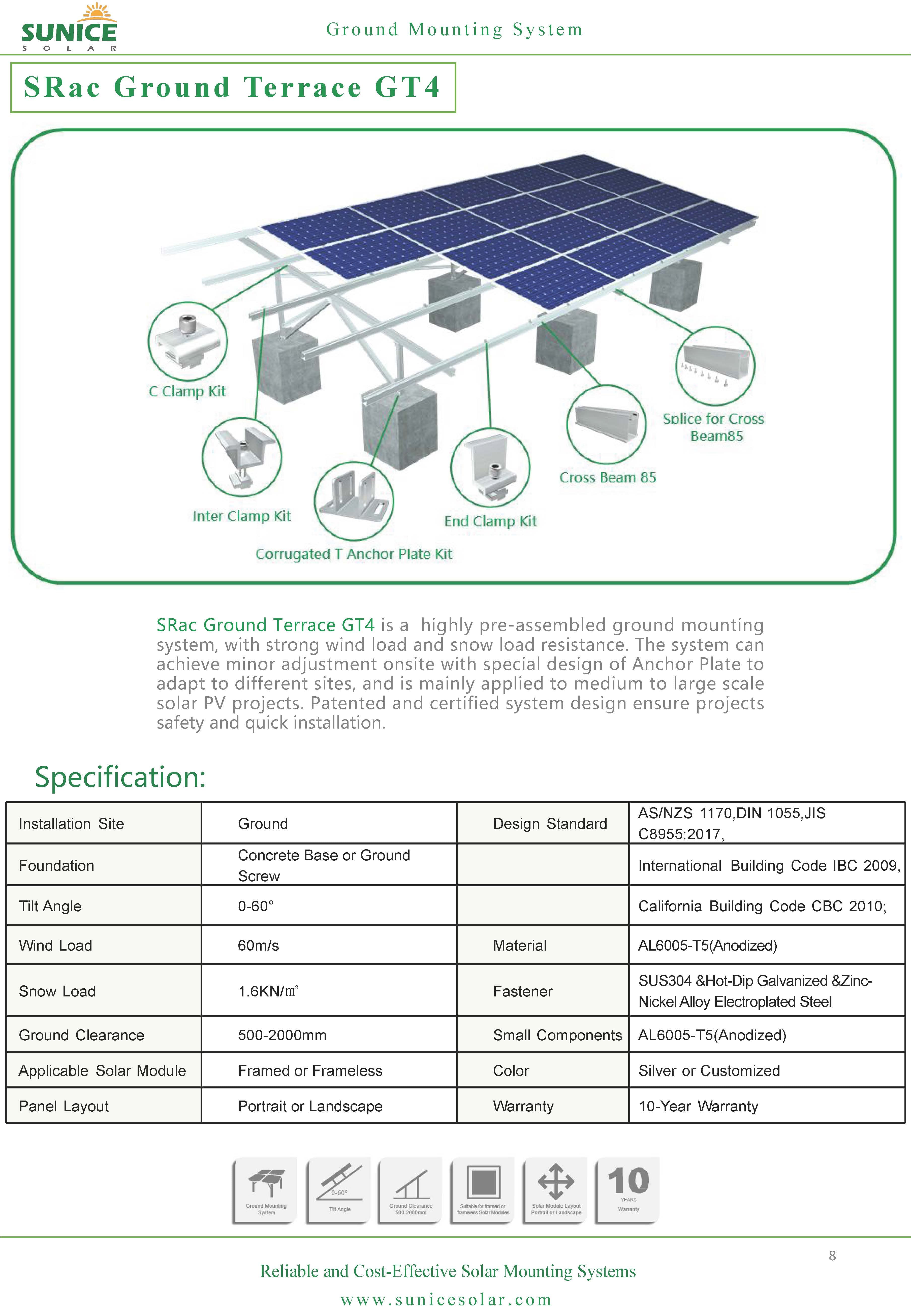 S.Rac Ground Terrace Solar Mounting System GT4